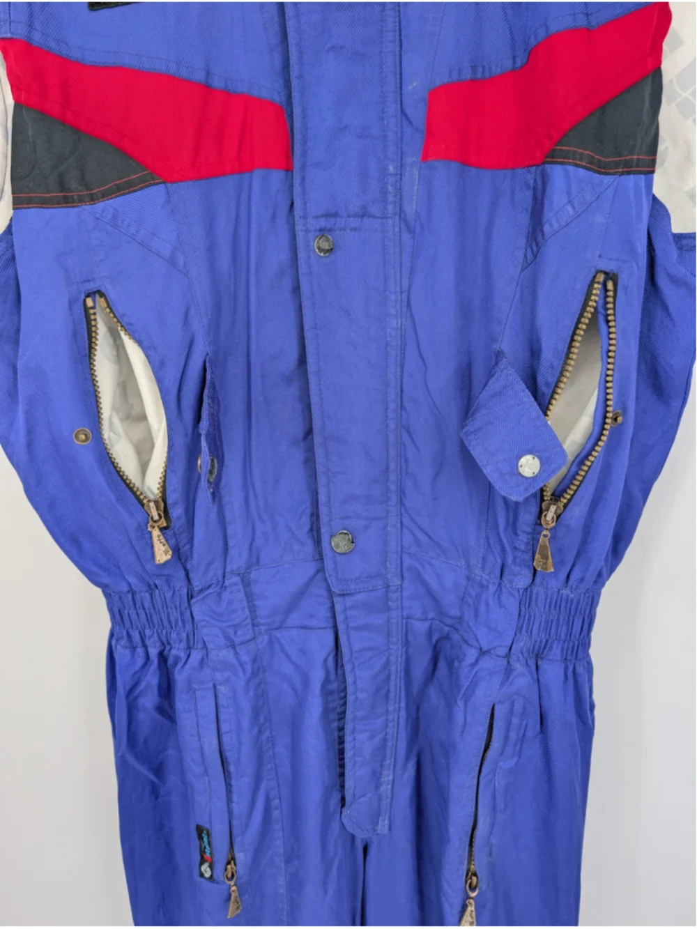Vintage EFFE 2-Piece Ski Suit Mens M 42 Blue Red Colorblock Snowsuit 80s 90s